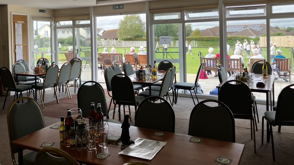 Seating area inside the clubhouse